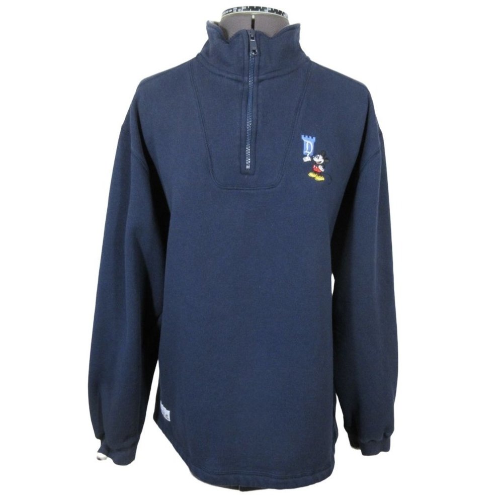Disneyland Resort vintage Disney 1/4 zip mock neck‎ fleece pullover sweatshirt M